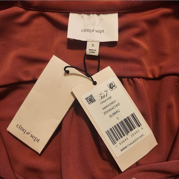 NWT Cinq a Sept  "Arden" Ruched Matte Jersey Button-up Mini Dress sz.S Ret.$345 - Picture 8 of 8